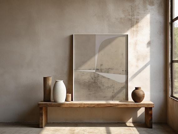 Minimal Neutral Texture Abstract • Modern Beige Fine Art Poster (Unframed)