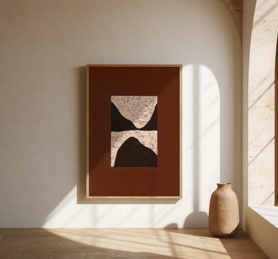 Brown and Cream Abstract Minimalist Wall Art – Fine Art Poster