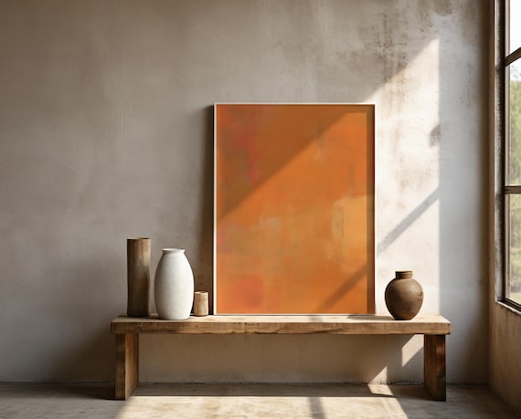 Warm Orange Abstract Wall Art | Framed Poster
