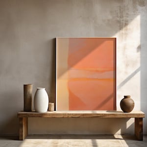 Abstract Peach Orange Wall Art | Soft Warm Color Field – Framed Poster | Ready to Hang