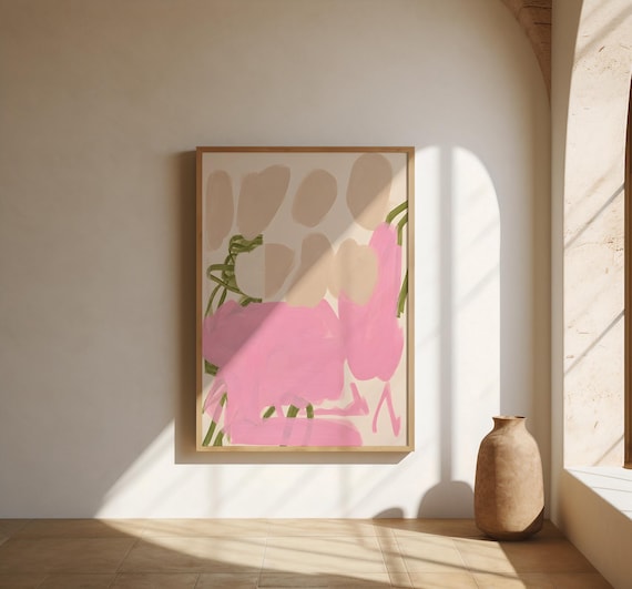 Blush Floral Wall Art | Bold Abstract Brushstrokes – Fine Art Poster Print