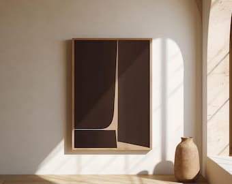 Minimalist Brown Abstract Fine Art Poster (Unframed)