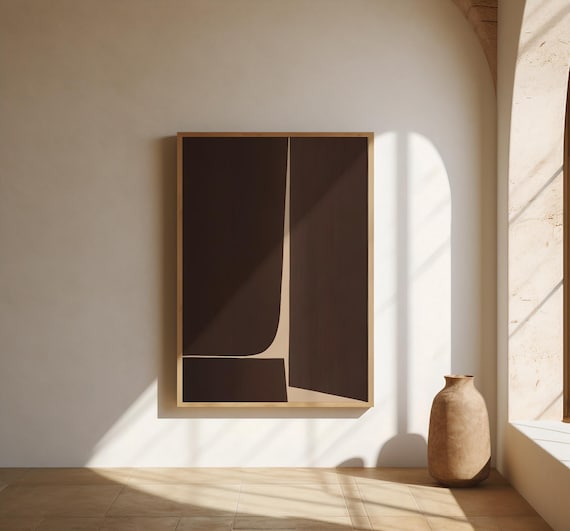 Minimalist Brown Abstract Fine Art Poster (Unframed)