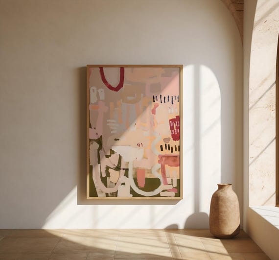 Organic Abstract Wall Art in Warm Earthy Neutrals – Fine Art Poster