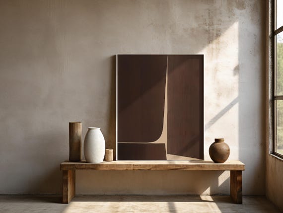 Minimalist Brown Abstract Fine Art Poster (Unframed)