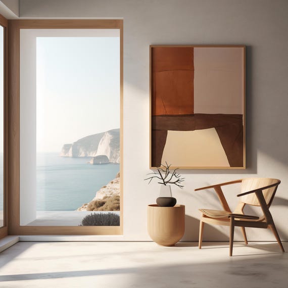 Fine Art Poster – Terracotta Abstract Minimalist Artwork (Unframed)