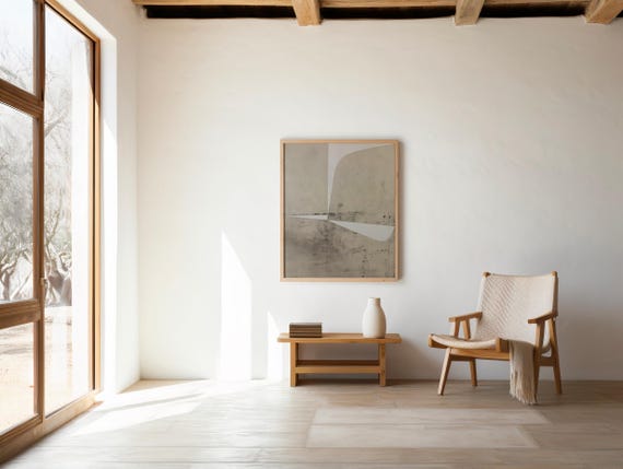 Minimal Neutral Concrete Texture Abstract Wall Art (Digital Download)