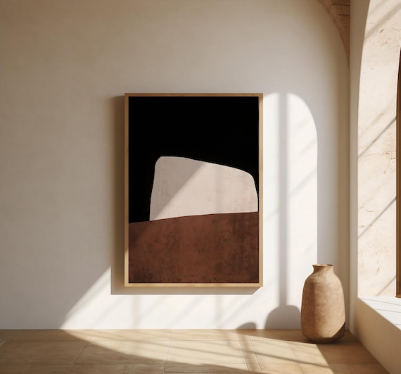 Abstract Earth Tone Wall Art | Minimalist Geometric Decor | Fine Art Poster