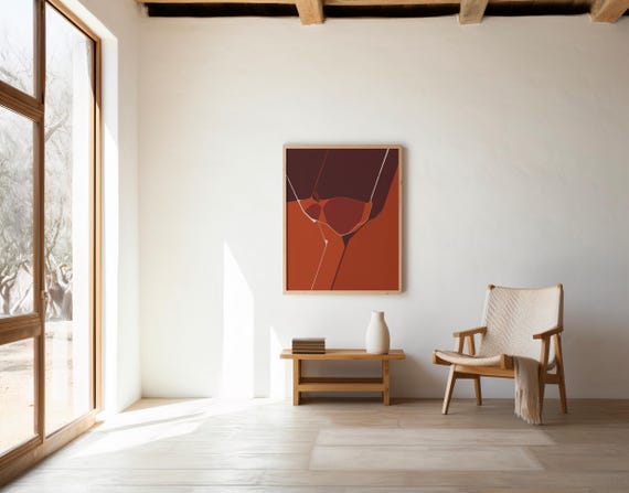 Terracotta and Burgundy Abstract Wall Art | Bold Shapes – Printable | Instant Download