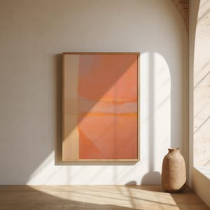 Art mural abstrait pêche chaud et orange | Affiche d'art