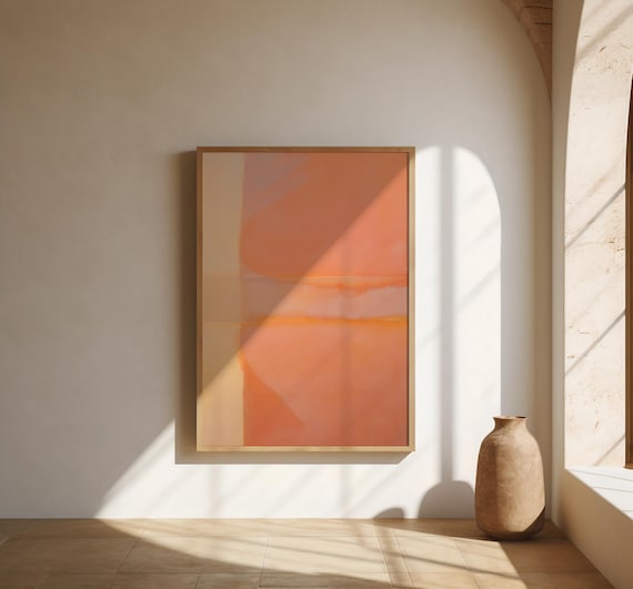 Warm Peach & Orange Abstract Wall Art | Fine Art Poster