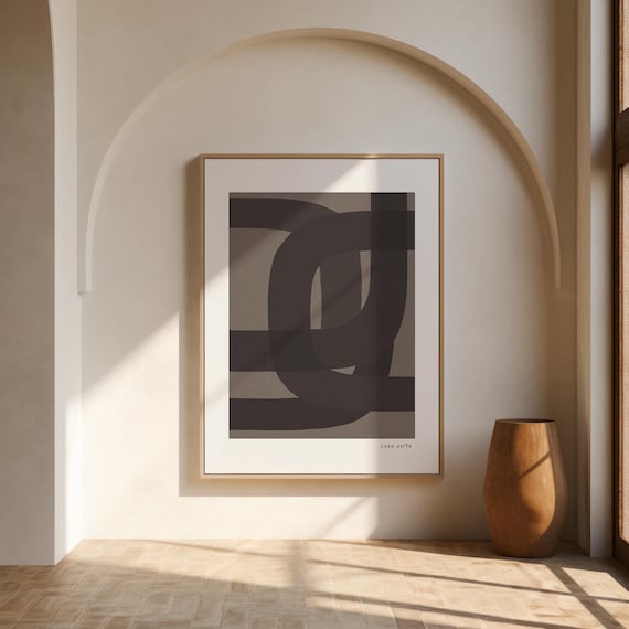 Minimalist Abstract Geometric Wall Art | Neutral Fine Art Poster | Modern Home Decor