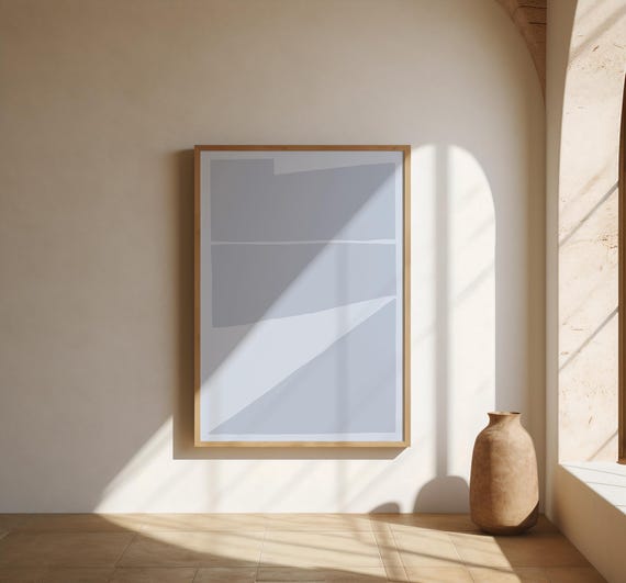 Blue Wall Art | Minimalist Geometric Blocks – Fine Art Poster Print