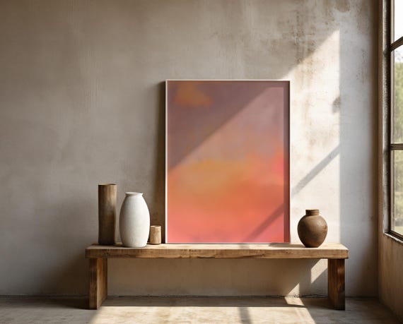 Warm Sunset Gradient Abstract | Framed Poster