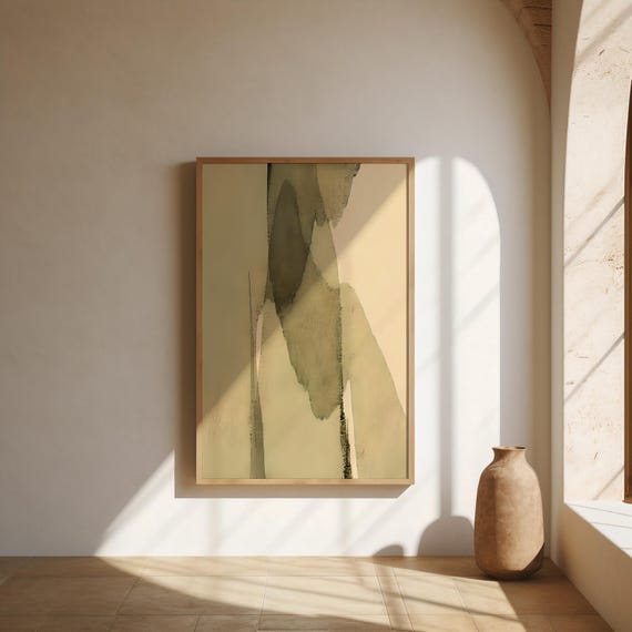 Neutral Abstract Wall Art: Minimalist Beige Print for Modern Earth Tone Decor - Digital Download