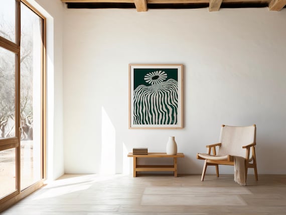 Abstract Geometric Art Print: Modern Optical Illusion Giclée