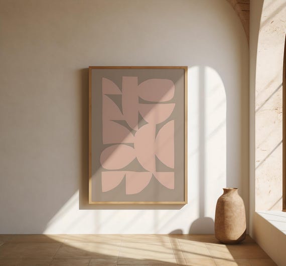 Blush & Taupe Abstract Wall Art | Fine Art Poster