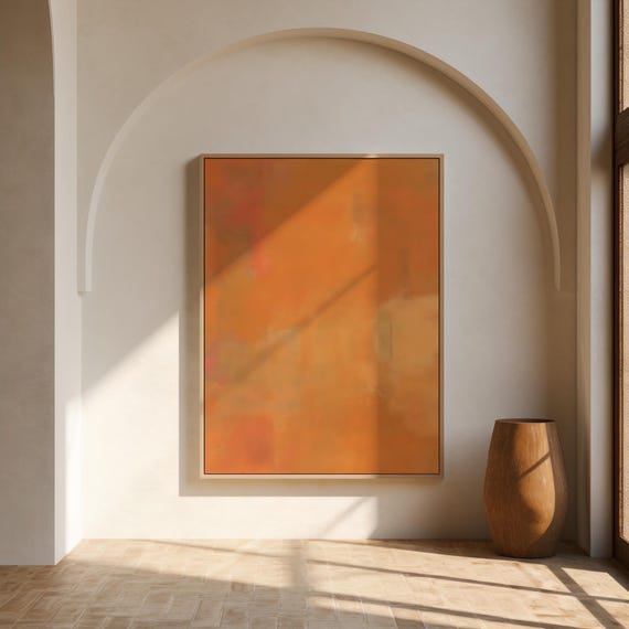 Warm Orange Abstract Wall Art – Canvas or Framed Canvas