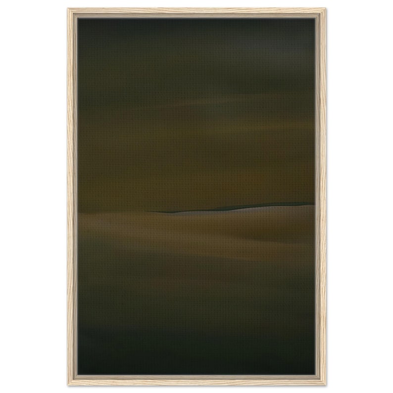 Moody Olive Green Abstract Landscape Wall Art – Framed Canvas image 5