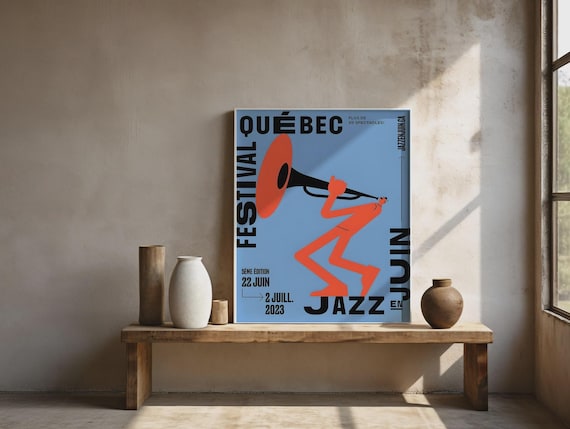 Framed Poster: Jazz Festival Québec, Vintage Music Wall Art