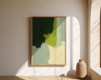 Bold Green Abstract Wall Art | Chartreuse and Sage – Fine Art Poster Print