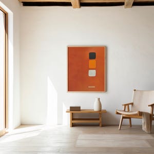 Digital Download: Modern Abstract Orange Art Print | Minimalist Mid-Century Geometric Wall Art