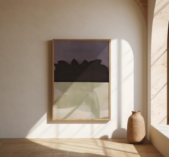 Moody Plum Abstract Silhouette Wall Art | Fine Art Poster