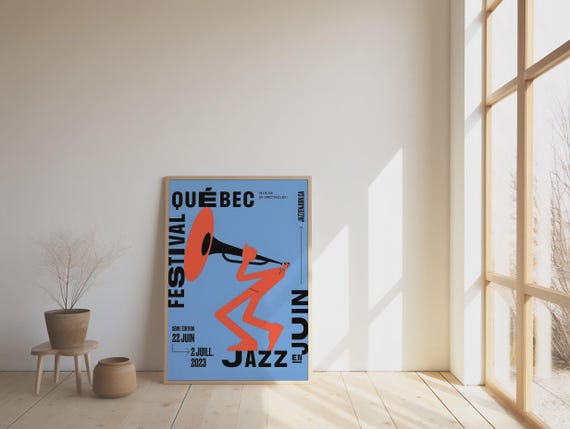 Vintage Jazz Festival Poster: Modern Music Art Print (Unframed)
