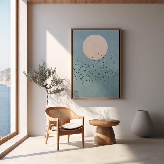 Minimalist Bird Print: Abstract Sky Fine Art Poster