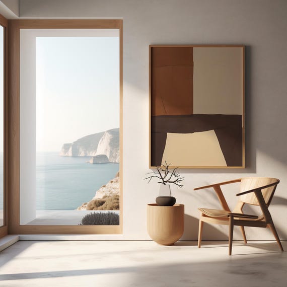 Terracotta Brown Abstract Fine Art Poster (Unframed)