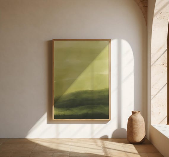Chartreuse Wall Art | Hazy Watercolor – Fine Art Poster Print