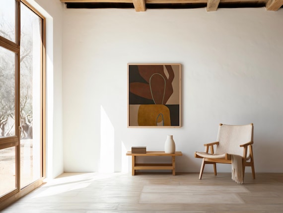 Digital Download: Modern Organic Abstract · Rust & Ochre Minimal Art Print