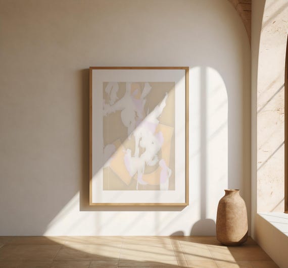 Soft Neutral Abstract Beige Blush Modern Wall Art – Fine Art Poster