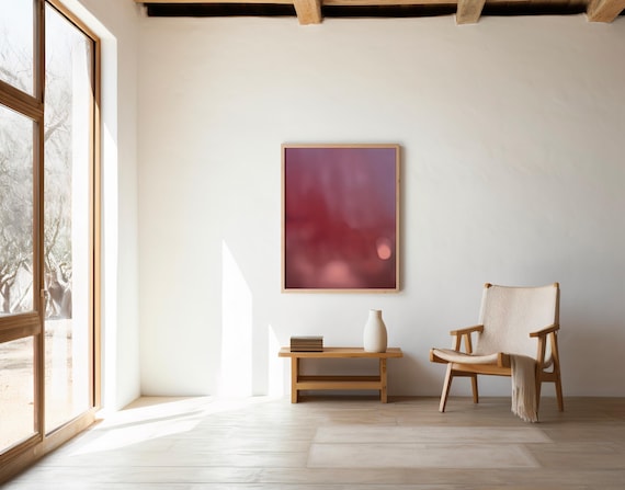 Muted Berry & Mauve Abstract Gradient Wall Art – Digital Download