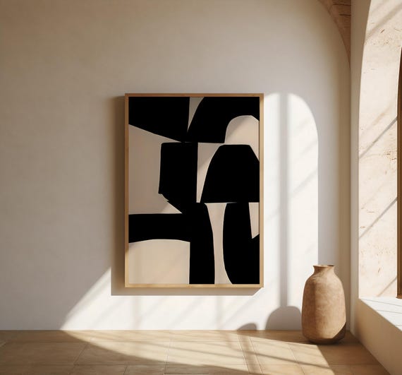 Black and Ivory Abstract Wall Art – Fine Art Poster