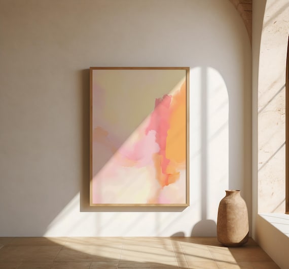 Blush Pink & Warm Orange Abstract | Fine Art Poster
