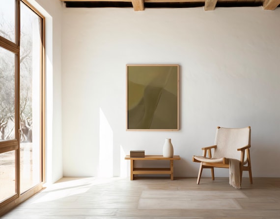 Olive Brown Abstract Wall Art | Warm Earth Minimal | Digital Download