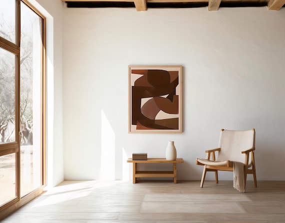 Warm Brown Abstract Shapes | Digital Download