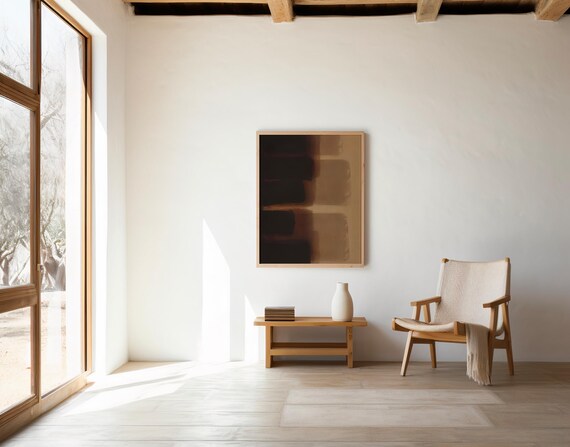 Warm Brown Abstract Art Print | Neutral Modern Decor | Earth Tone Wall Art | Framed Poster