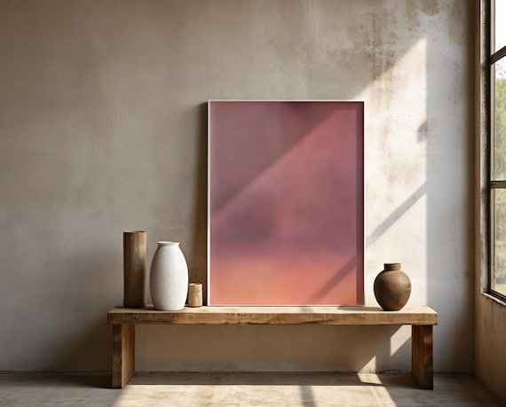 Dusty Rose Gradient Abstract Wall Art – Framed Poster