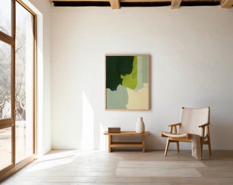 Bold Green Abstract Wall Art | Chartreuse and Sage – Printable | Instant Download