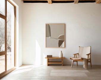 Tan and Brown Wall Art | Layered Abstract Forms – Printable | Instant Download