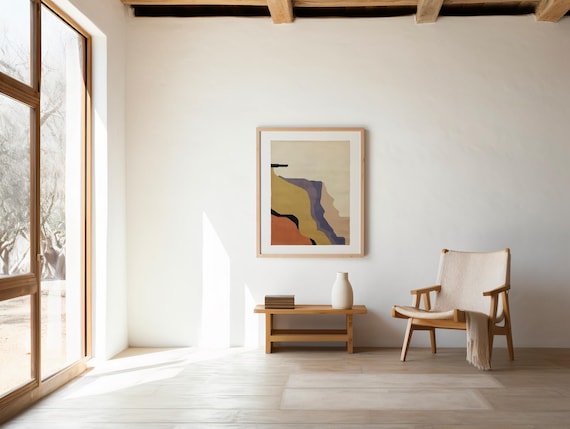 Minimal Abstract Wall Art • Modern Earth Tone Print • Neutral Boho Decor (Digital Download)