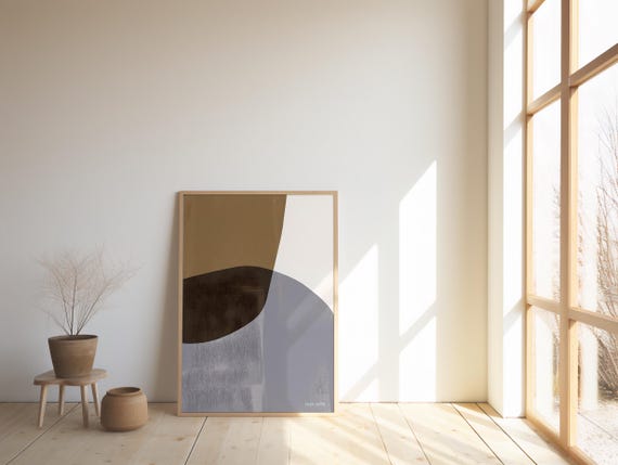 Abstract Neutral Shapes | Modern Minimalist Wall Art | Digital Download