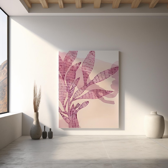 Minimalist Botanical Line Art · Canvas (Frame not included)