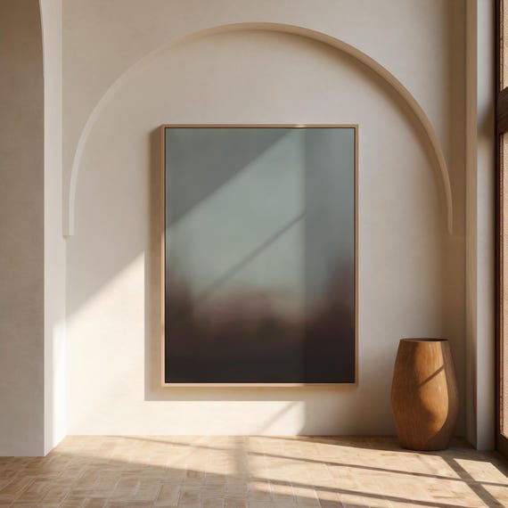 Blue & Brown Abstract Wall Art – Canvas or Framed Canvas