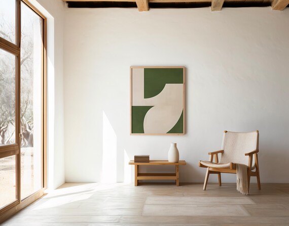 Muted Sage Modern Abstract Print | Digital Download