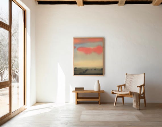 Soft Abstract Landscape, Minimal Modern Wall Decor | Digital Download