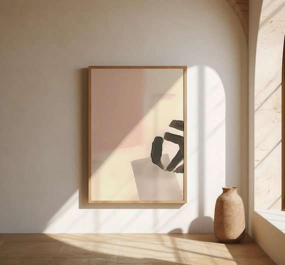 Neutral Abstract Brushstroke Wall Art – Fine Art Poster