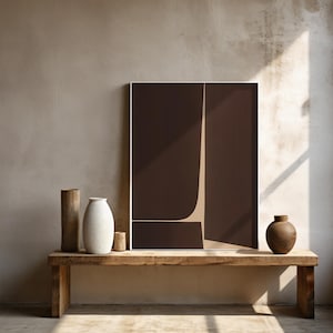 Digital Download: Modern Minimalist Brown Abstract Art Print | Neutral Wall Art | Contemporary Printable Poster image 4